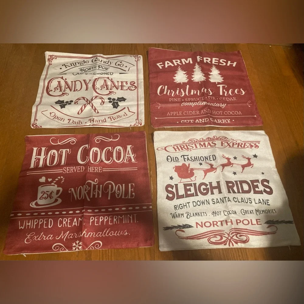 Pillow Covers Winter Christmas Themed Set of 4 18